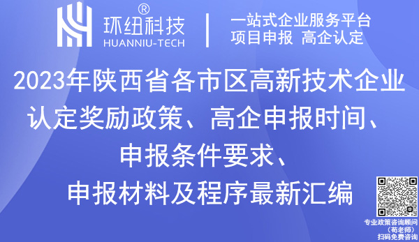 陜西省各市區(qū)高新技術(shù)企業(yè)認定獎勵政策
